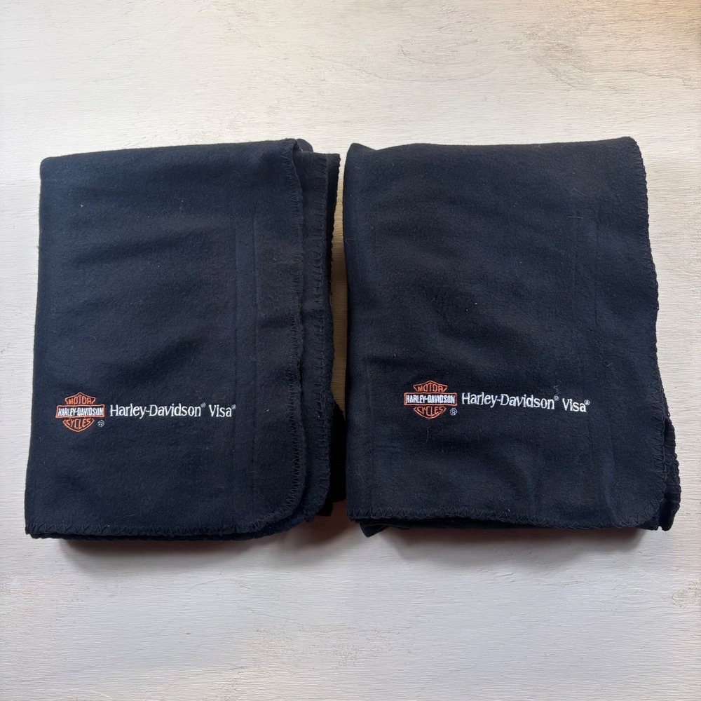 Harley Davidson Picnic Travel
Blanket Throw Fleece Black 4x5 Motorcycle SET of 2